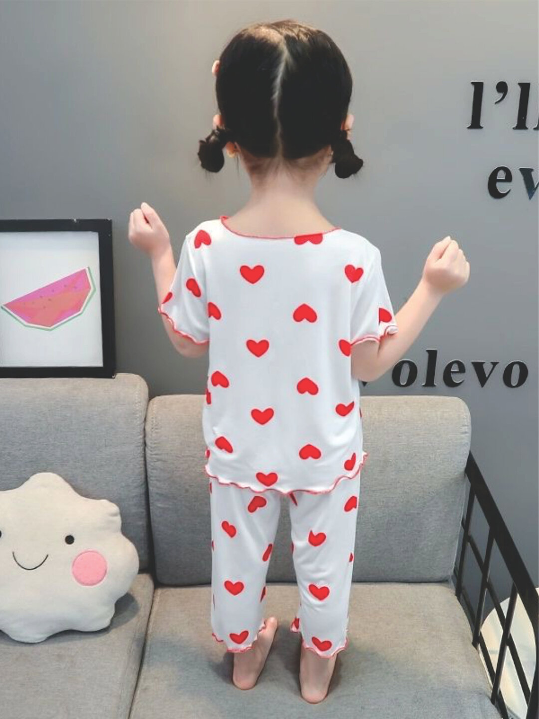 Пижама, размер 110, белый/красный — фото 1