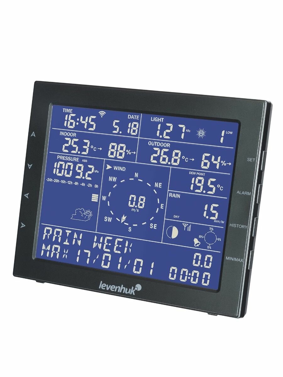 Обзор: Метеостанция Levenhuk Wezzer PRO LP330 (82930) с выносным радиодатчиком, измерение ключевых погодных параметров, включая осадки и ультрафиолетовое излучение