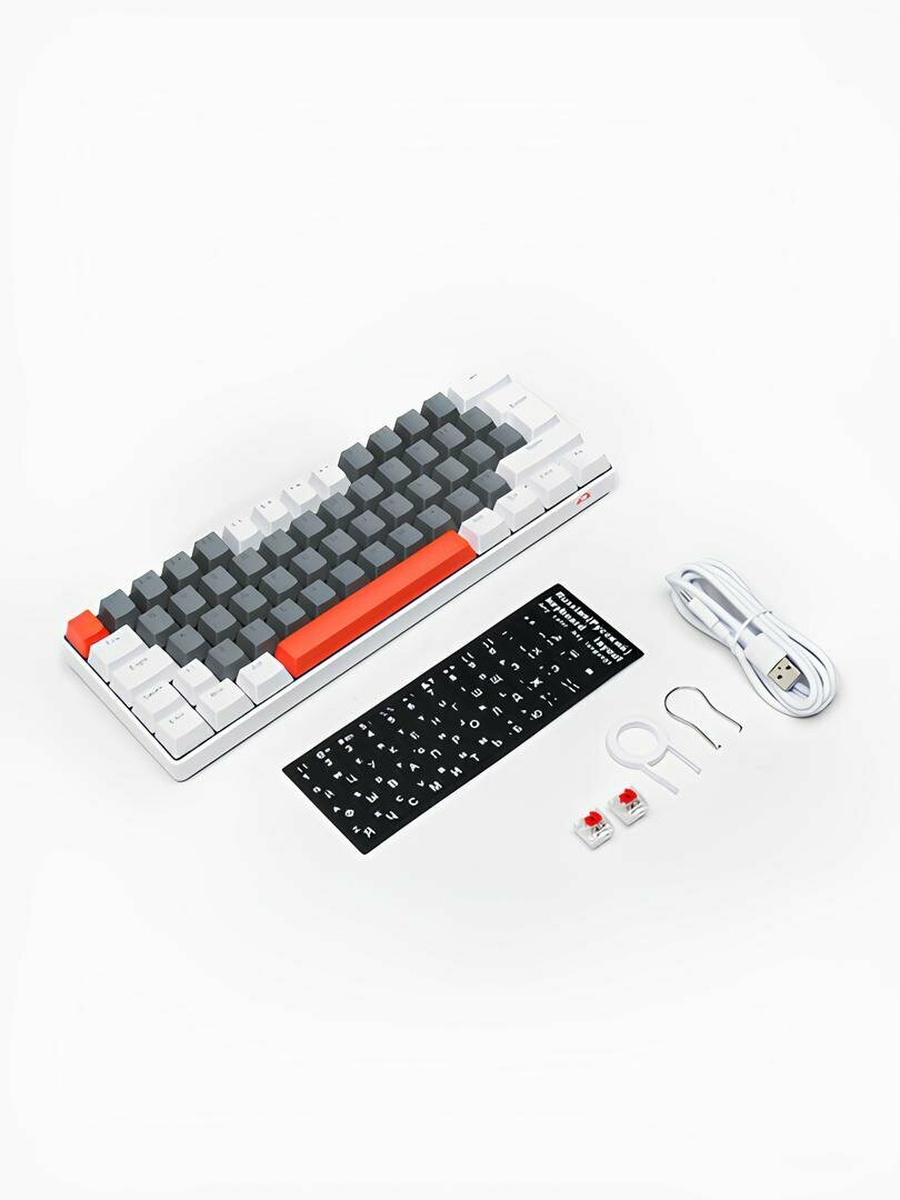 Игровая механическая клавиатура, T60, серая, Outemu Brown, USB Серый