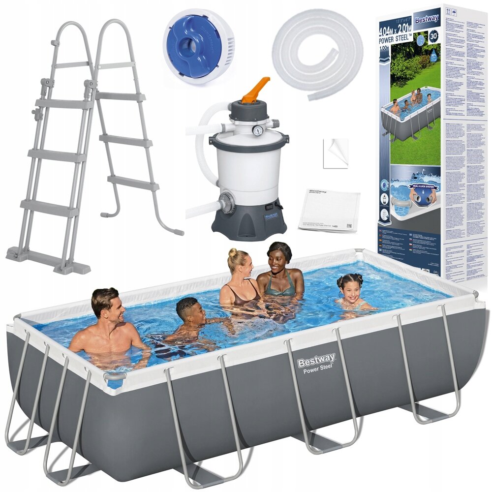 Bestway Бассейн каркасный Power Steel 404х201х100 см песочный фильтр-насос  лестница