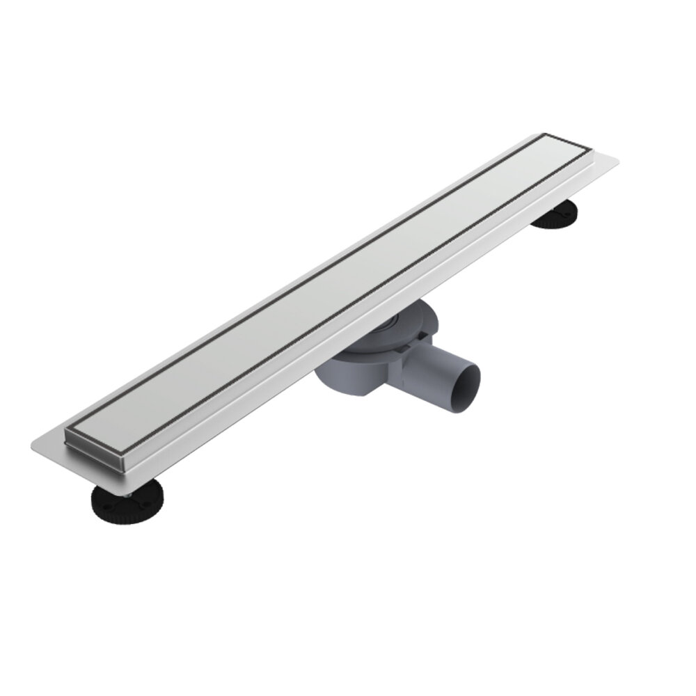 Трап линейный с решеткой из нерж. стали под плитку 300 мм Valfex (сухой+гидро затвор)