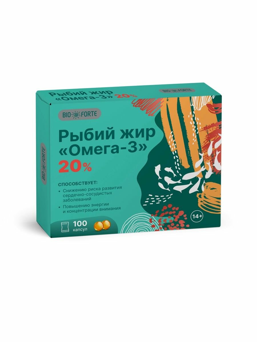 Рыбий жир Омега-3 BioForte, 100 капсул