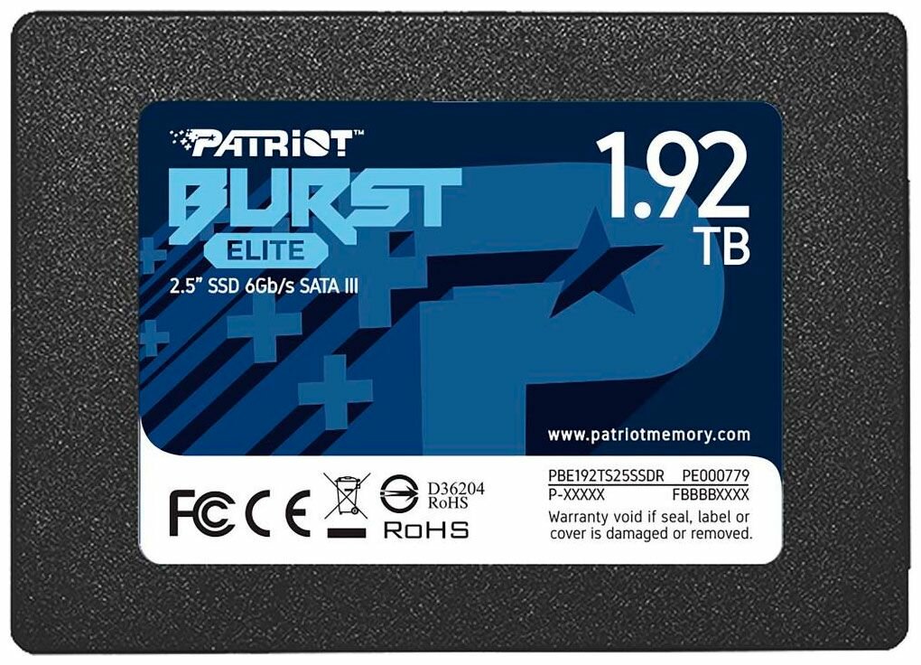 Накопитель SSD Patriot Memory 2.5 Burst Elite 1920 Гб SATA III PBE192TS25SSDR