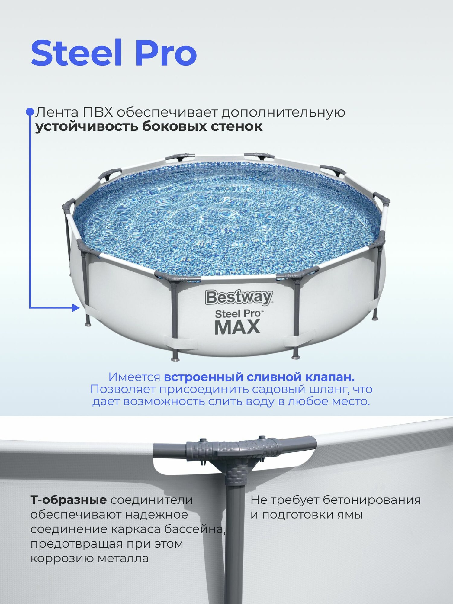 Каркасный бассейн круглый Bestway 56406 305x76см — фото 1