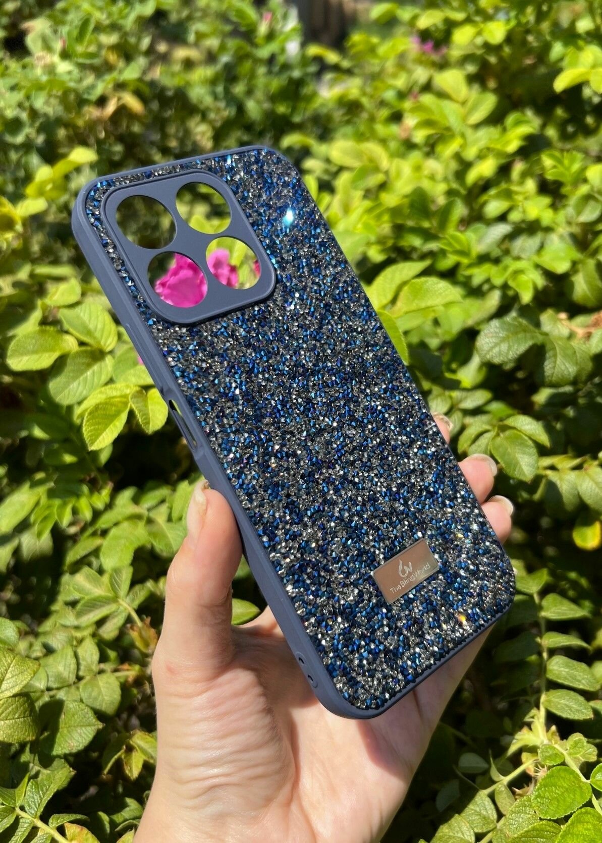 Чехол на Honor X8B / Хонор Х8Б силиконовый the bling world (Тёмно-синий) — фото 1