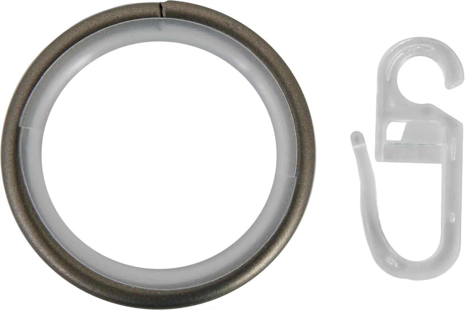 Кольцо для штор с крючком Orbis D20 мм цвет графит 10 шт.