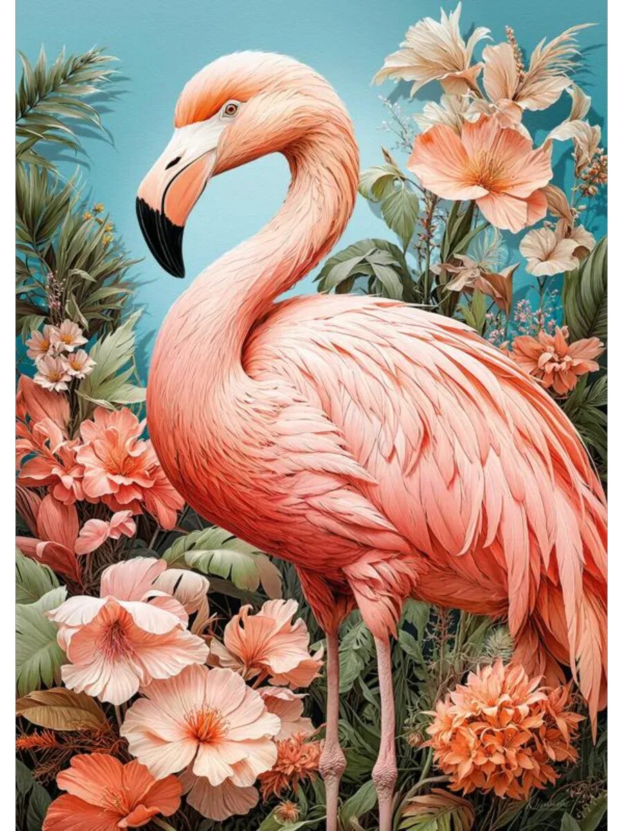 Пазл для взрослых 1000 элементов Розовый фламинго — фото 1