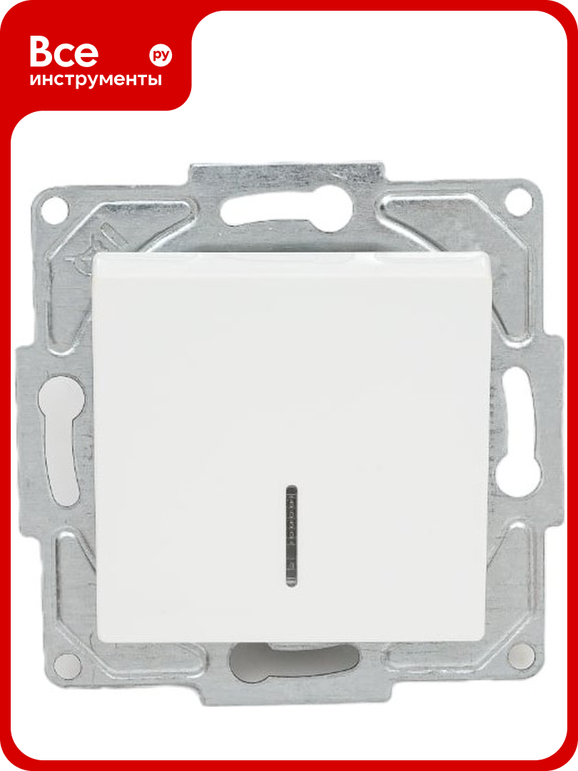 1 клавишный выключатель GUNSAN Eqona с индикацией белый 16401100 250102
