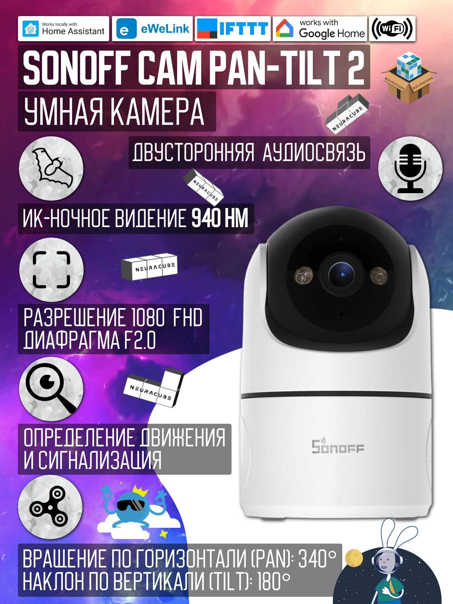 IP-Камера Sonoff CAM-PT2 - Wi-Fi