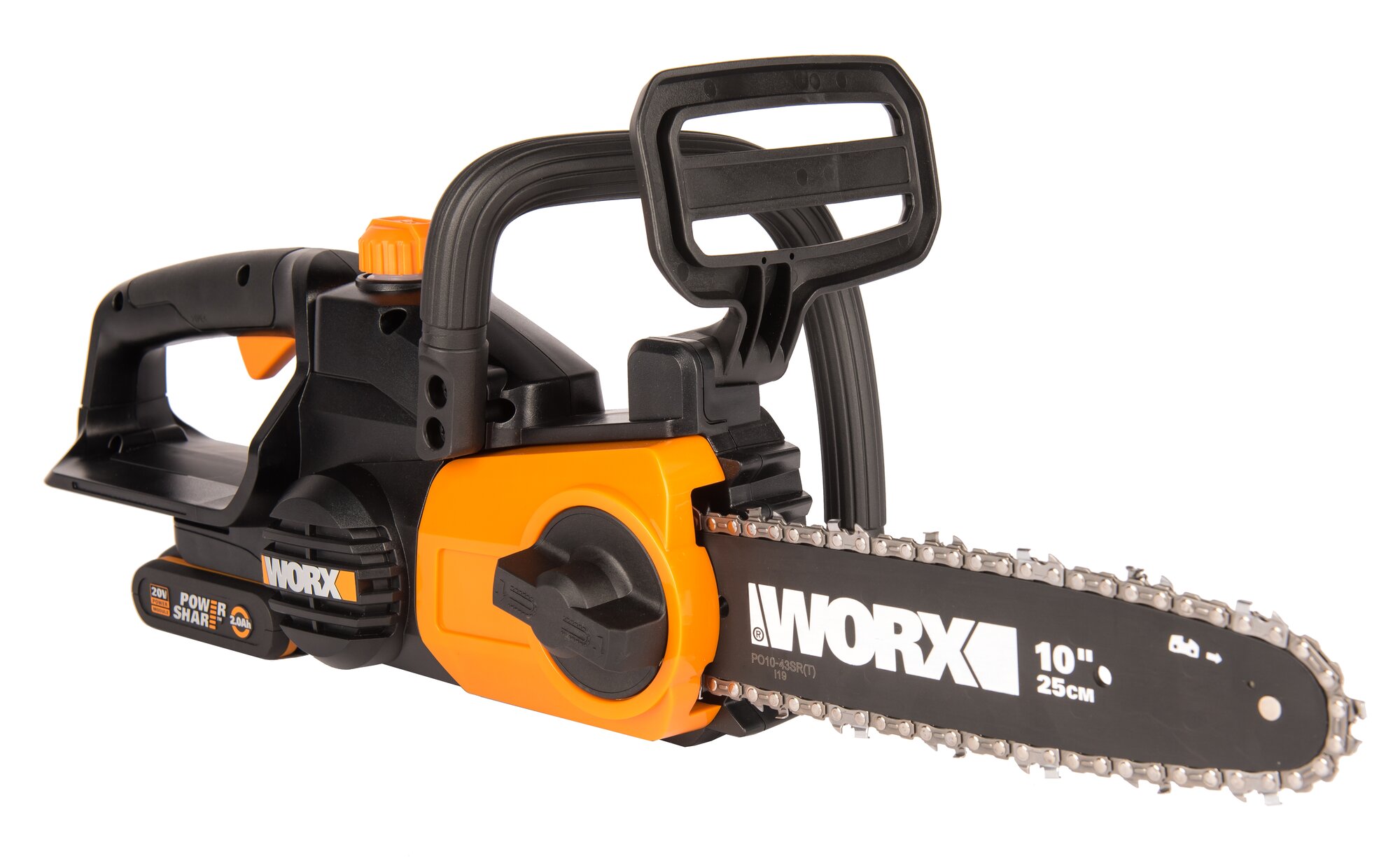 Пила аккумуляторная цепная WORX 20В 25 см с АКБ и ЗУ для сада и дома