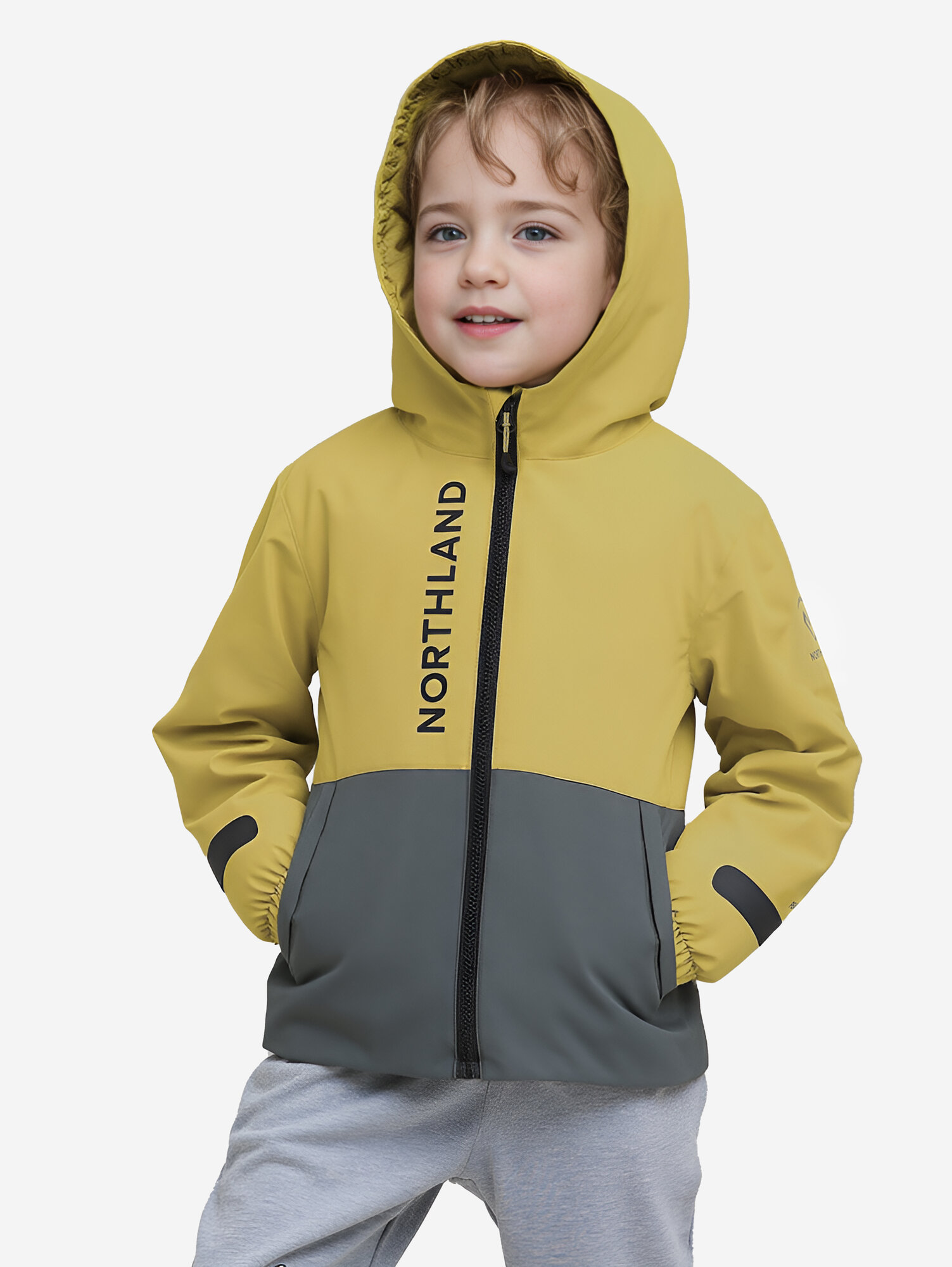 Куртка Northland Professional Travel Little Boy's Padded Jacket, размер 110/116, желтый/серый