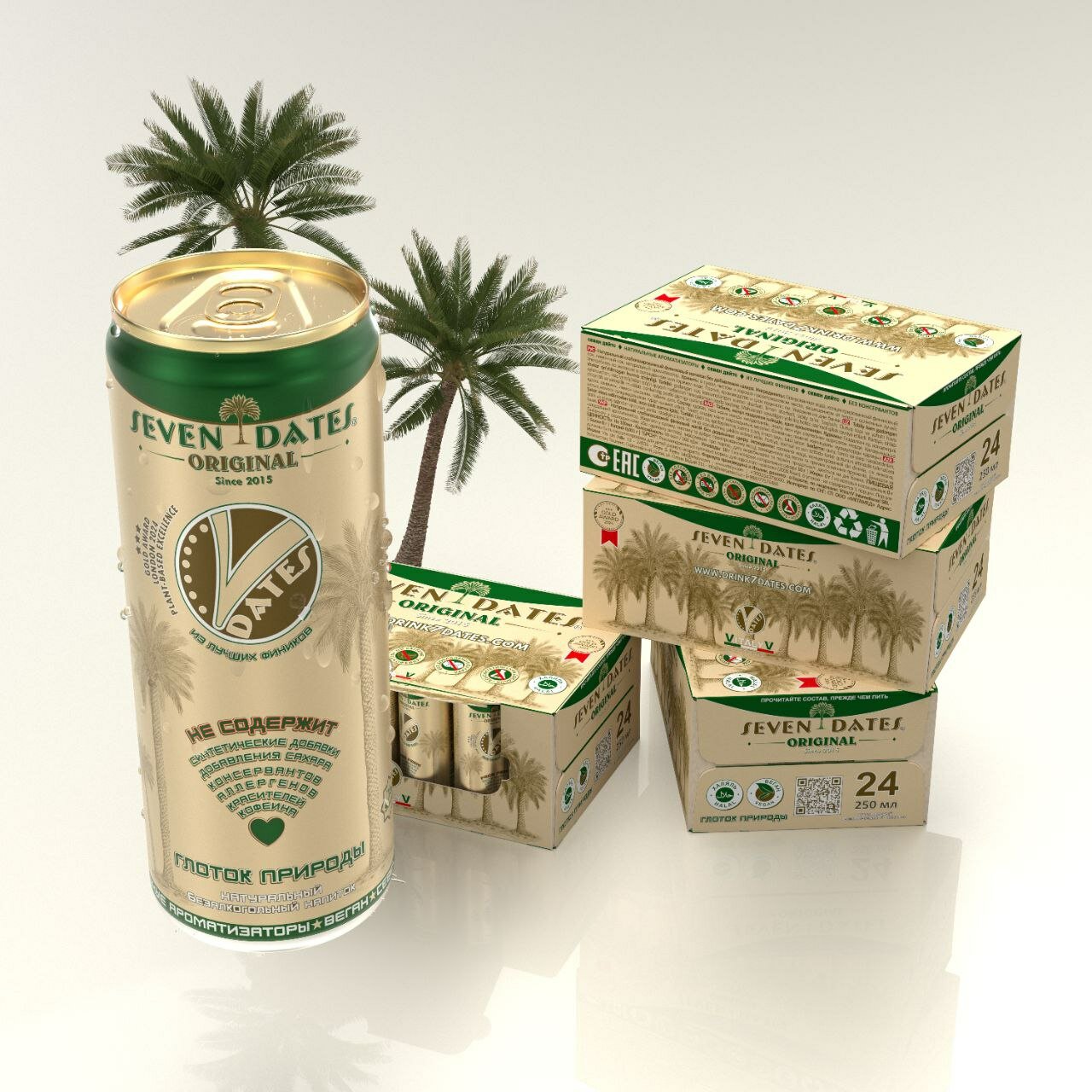 Напиток Seven Dates, натуральный, финиковый, без сахара, 24 шт