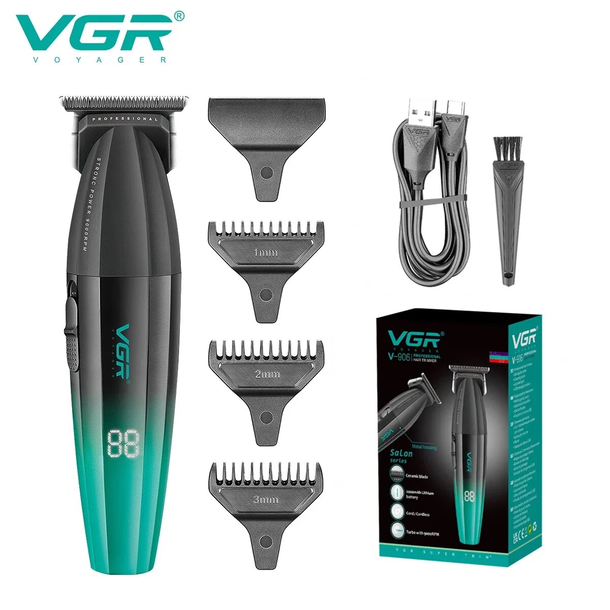 Tриммер для волос VGR V-906 green with box