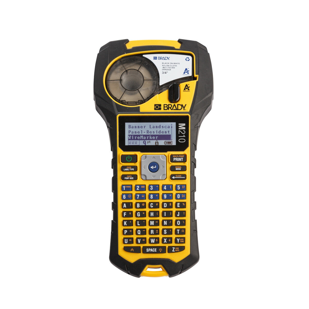 Brady M210 - портативный ленточный принтер для маркировки кабелей, проводов и оборудования