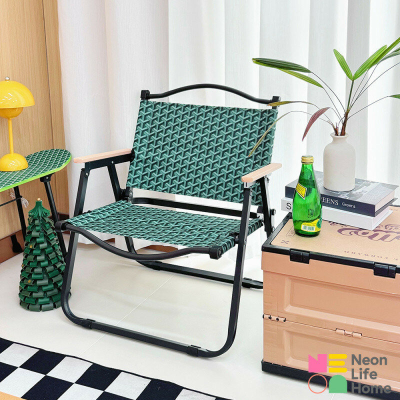 Складной стул Открытый кемпинг Домашний портативный шезлонг для отдыха Легкая спинка Дофамин Контрастный цвет Сетка Красный стул