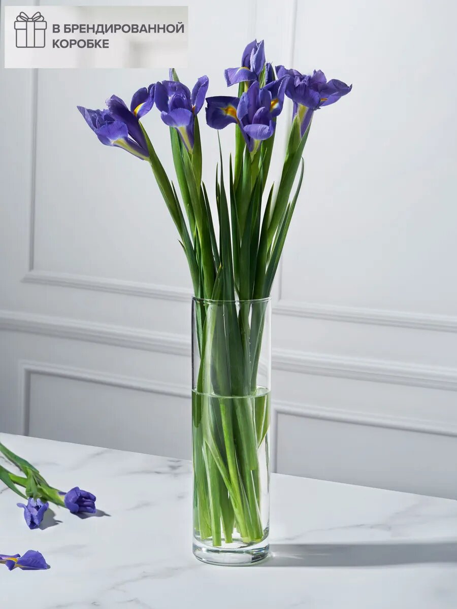Стеклянная ваза Pasabahce Flora настольная прозрачная высота 265см