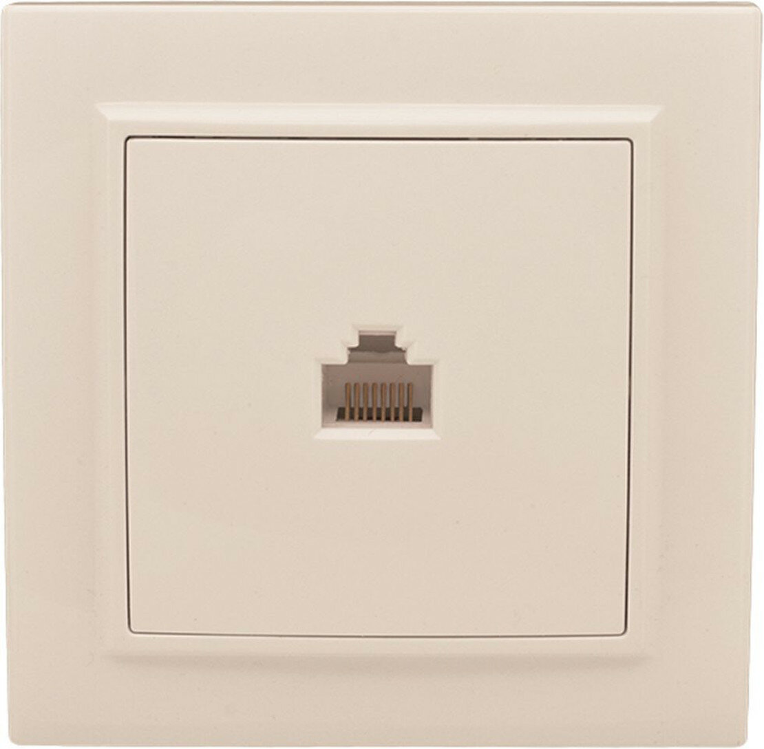 Розетка EKF Минск RJ-45 1 место скрытый монтаж IP20 поликарбонат бежевая