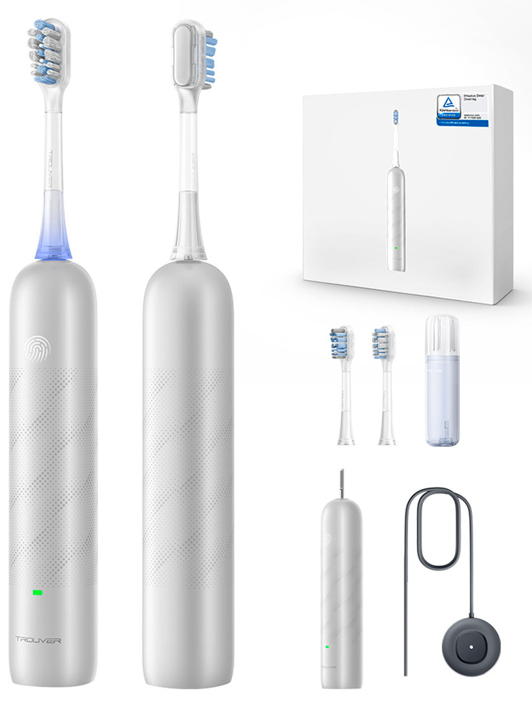 Электрическая зубная щетка Trouver "Fresh Pro Electric Toothbrush", цвет серебристый, серая
