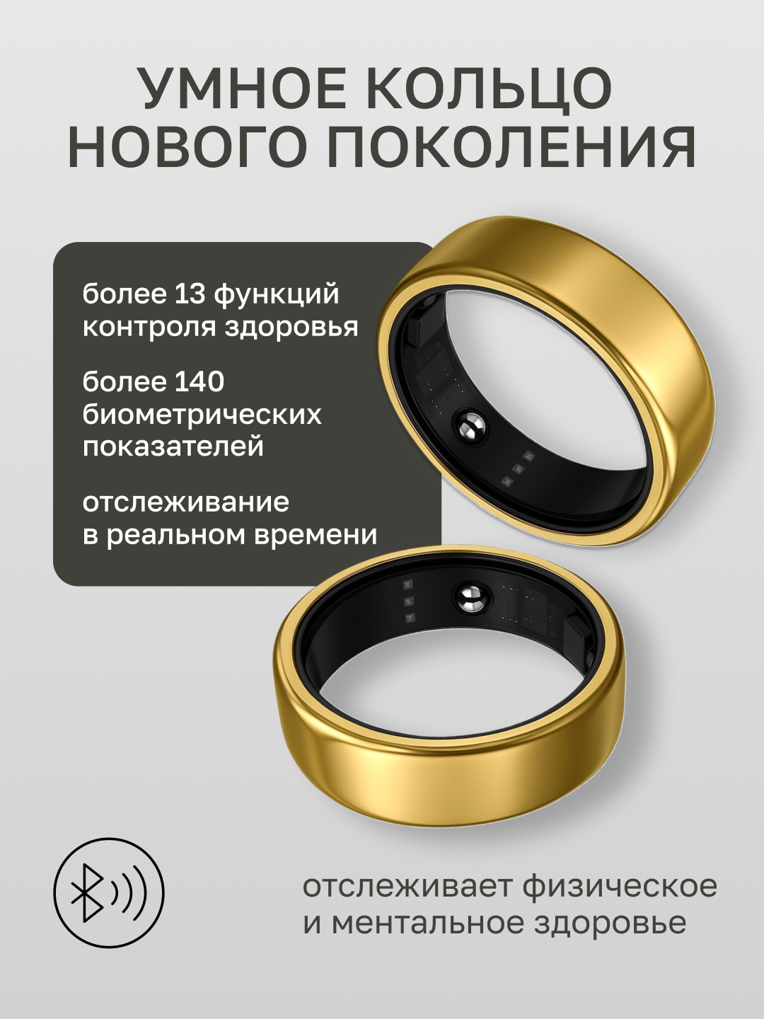 Смарт-кольцо R! tmo, мониторинг ЭКГ, сна