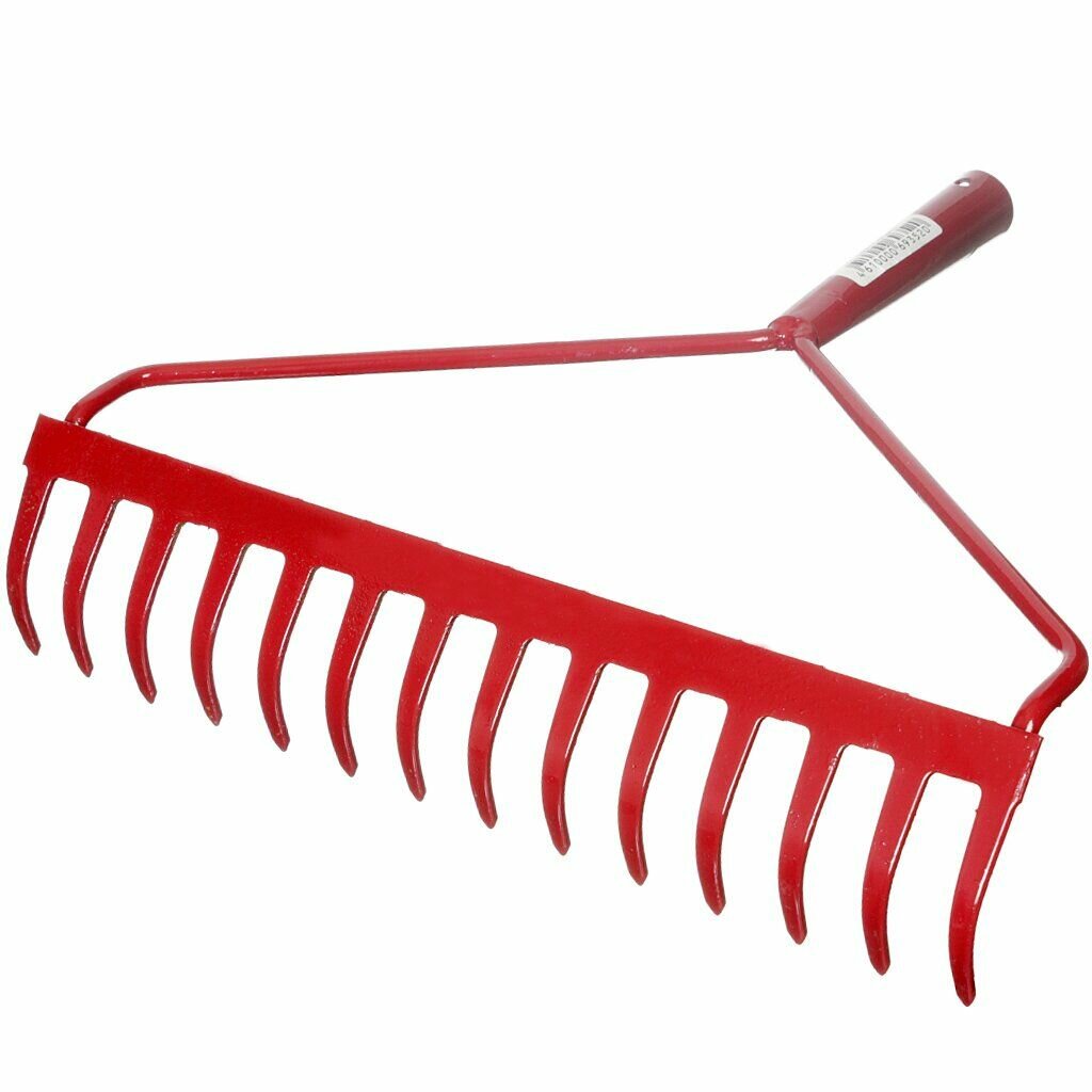 Грабли прямые Инструм-Агро 14 зубов, сталь, с выносной тулейкой, садовые