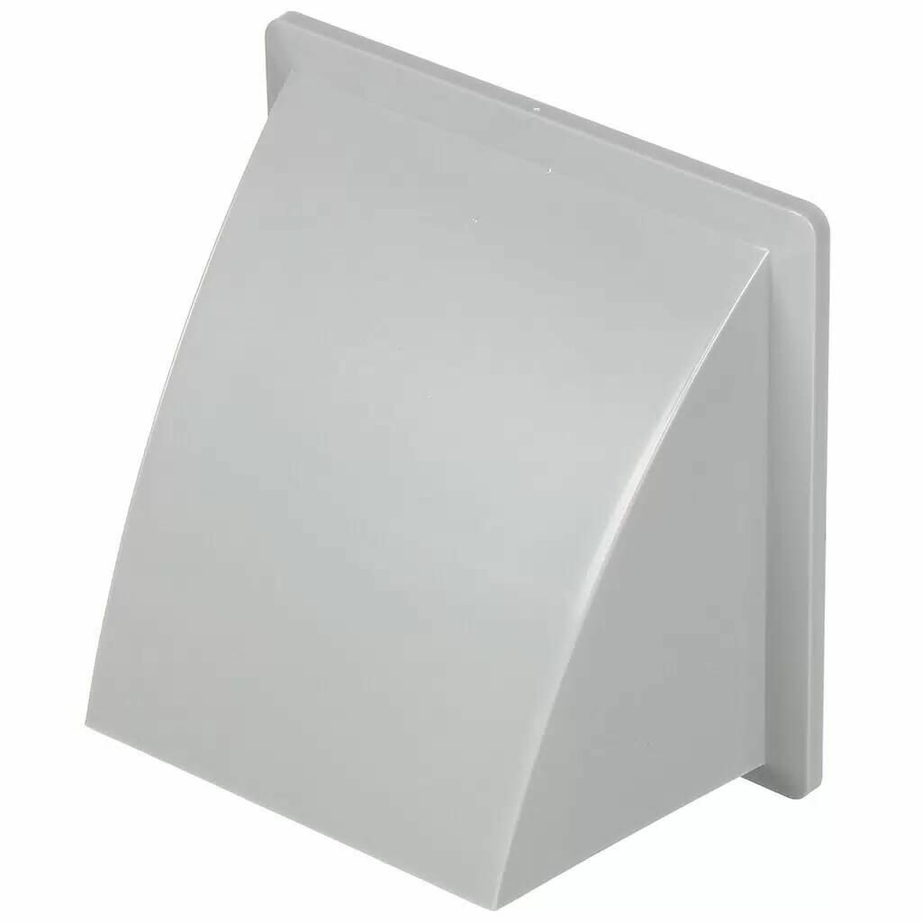 Выход стенной Event пластик вытяжной 175х175 мм с обратным клапаном с фланцем D100 серый