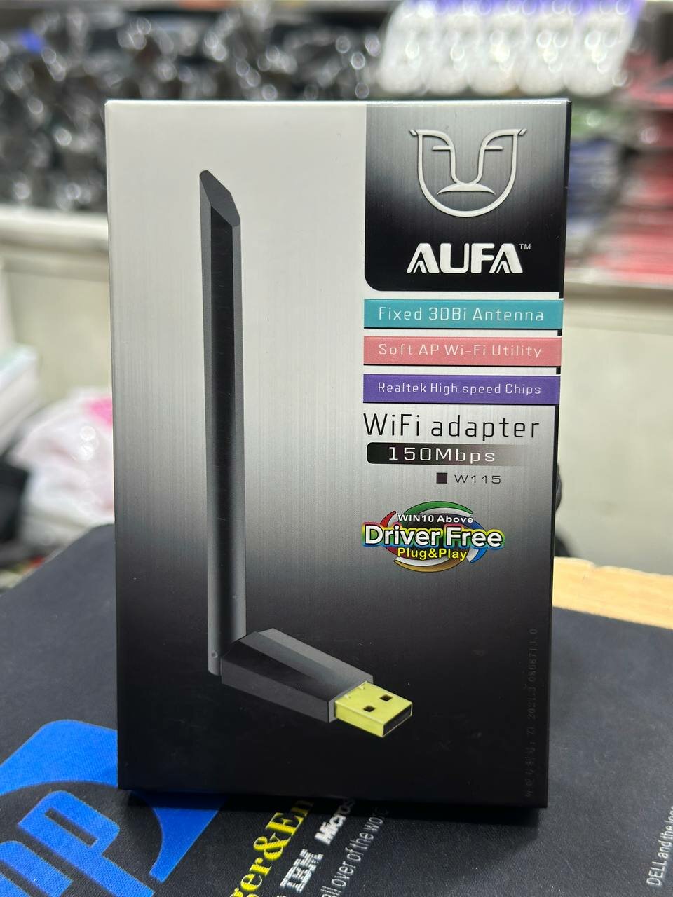 Сетевой USB Wi-Fi-адаптер Alfa W115, для ПК и ноутбуков, скорость до 150 Мбит/сек, 2,4 ГГц, черный