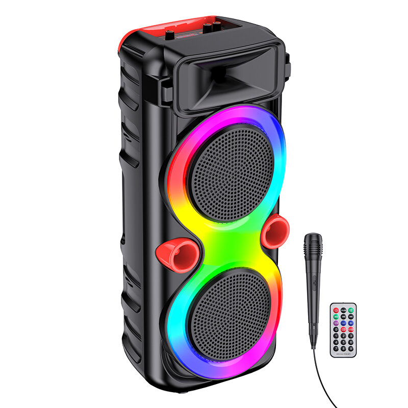 Портативная беспроводная Bluetooth колонка KAKUSIGA KK-8201, черная, мощный звук