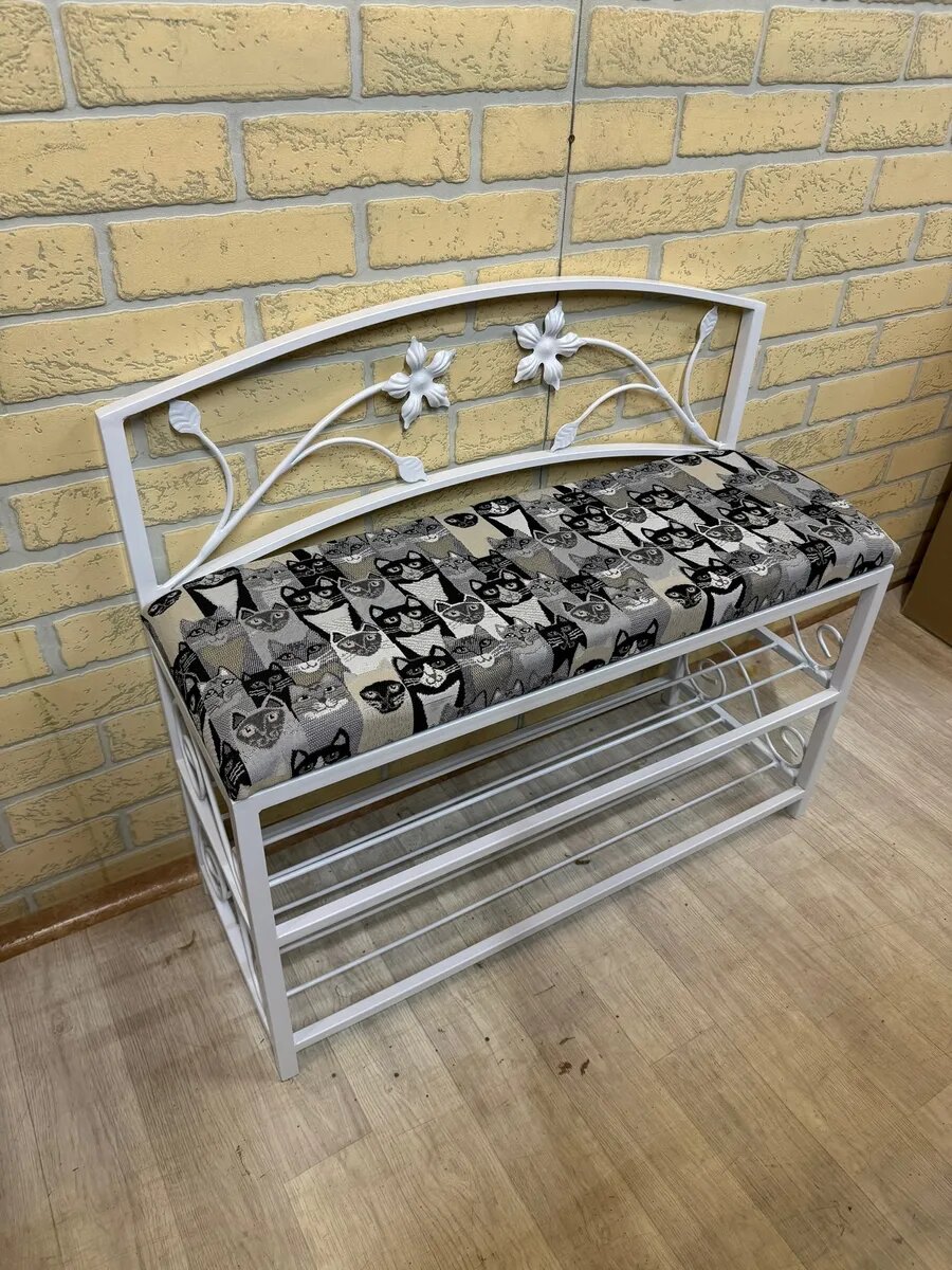 Кованая прихожая, вешалка + банкетка, Студия кованой мебели Нива, цвет серо-черный — фото 1