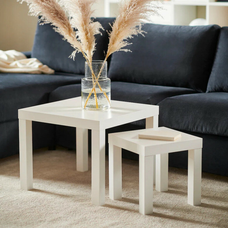 Придиванный столик IKEA LACK, квадратный, белый, 35x35x35 см