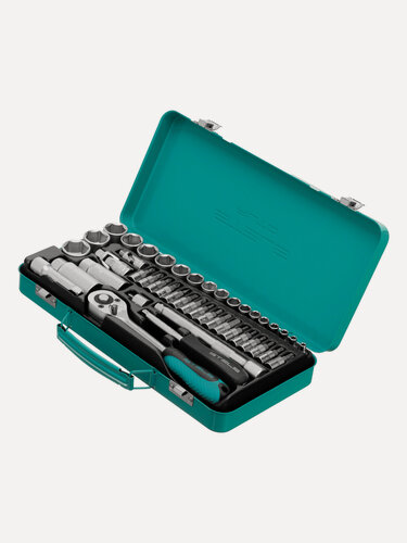 Изображение товара Набор торцевых головок с трещоткой Stels 1/4"и 3/8", 44 предмета 13575