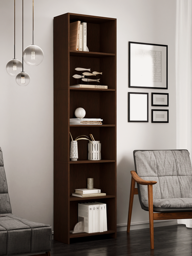 Изображение товара Стеллаж MFMaster Fain-6, венге, деревянный, ЛДСП, до 195см, нагрузка до 7 кг