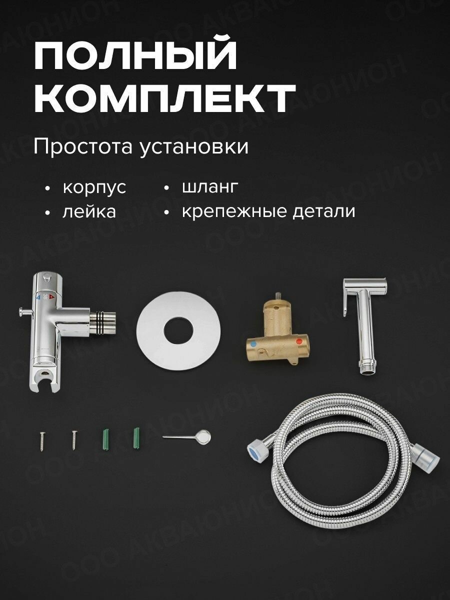 Гигиенический душ Rose R915, термостатический, латунь, хромированное покрытие — фото 1