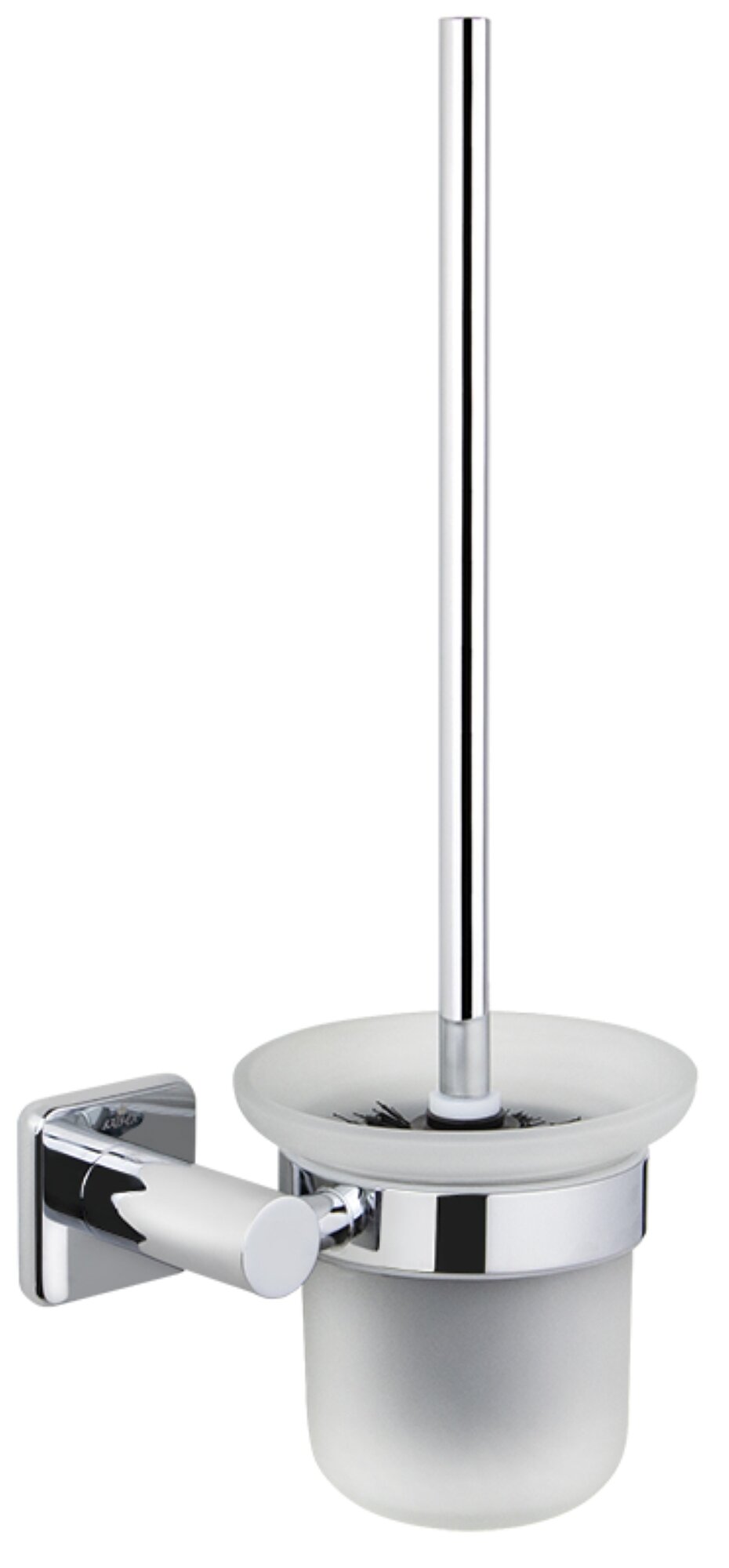 Ершик KAISER KH-1706 настенный хромированный с круглой стеклянной подставкой