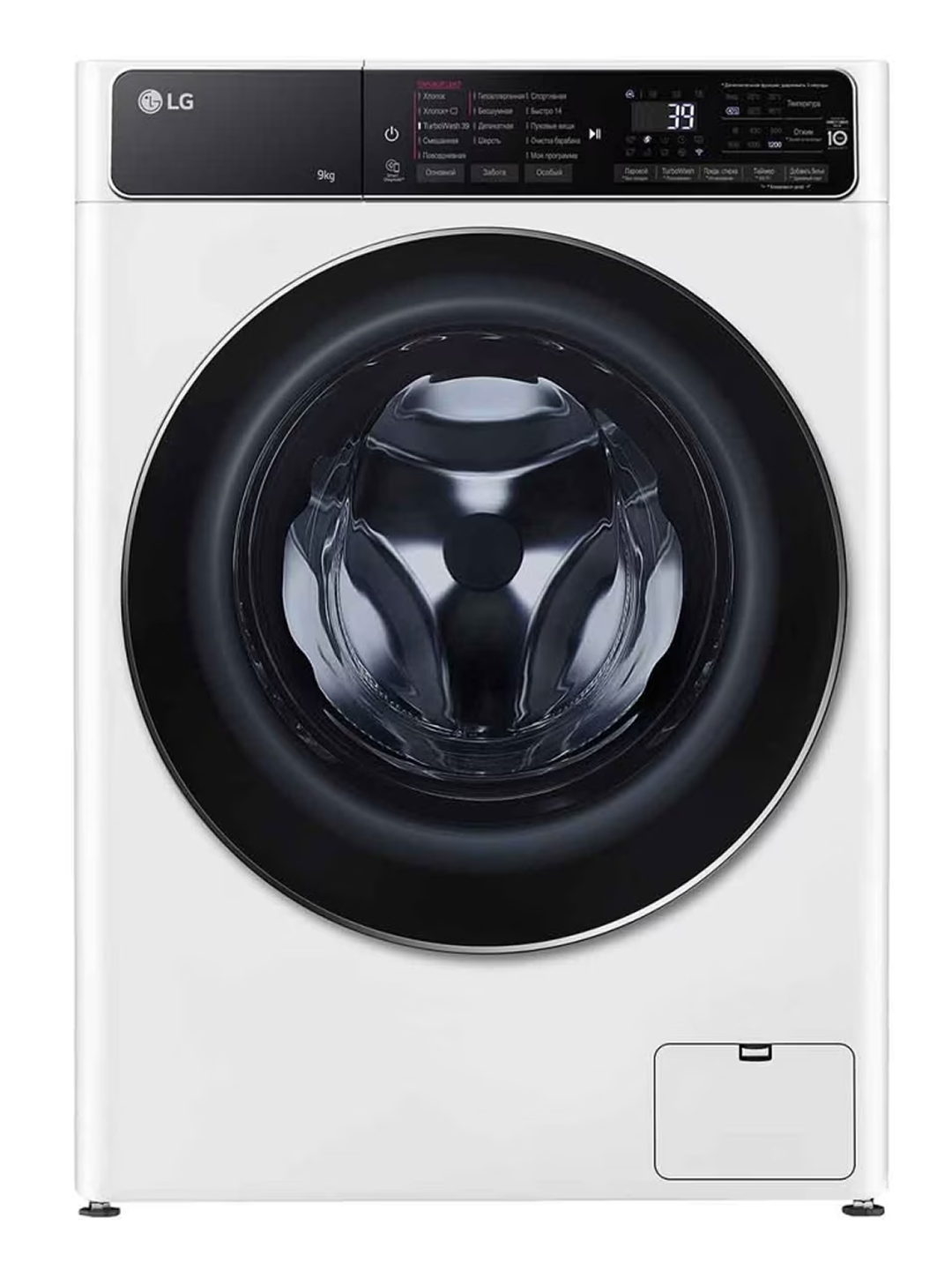 Стиральная машина бытовая LG F2T9FW9W 9 кг AI DD™ TurboWash™360˚ ThinQ Wi-Fi TurboWash 39 Быстрая 14, оборот 1200 об/мин