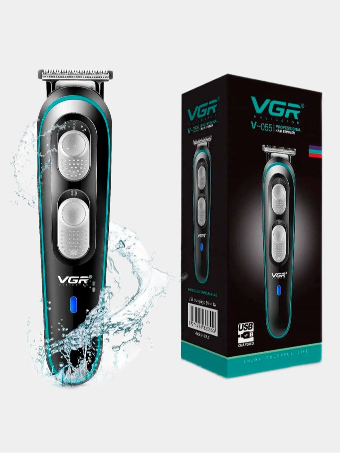 Машинка для стрижки VGR V-055, для бороды и волос быстря зарядка