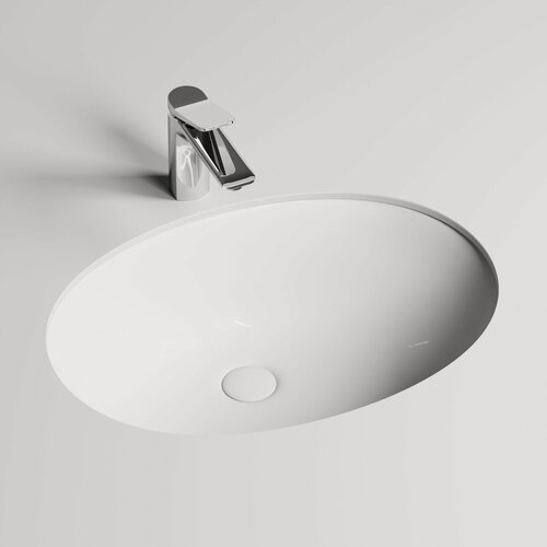 Изображение товара Раковина встраиваемая под столешницу Ceramicanova Element овальная 520x380x150 мм с переливом цвет белый CN6076