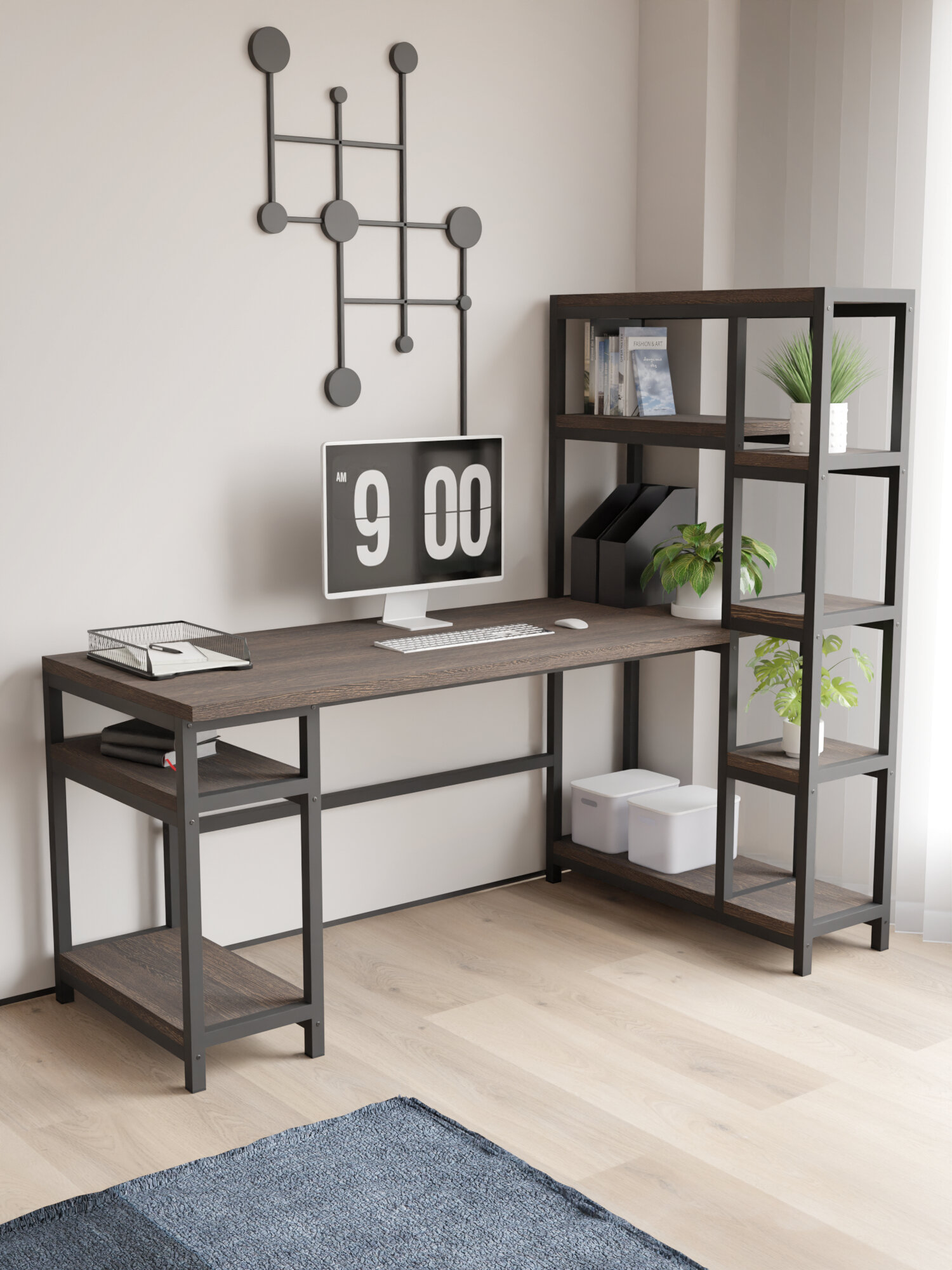 Компьютерный стол Landloft Гордон Loft, угловой, цвет венге винтаж