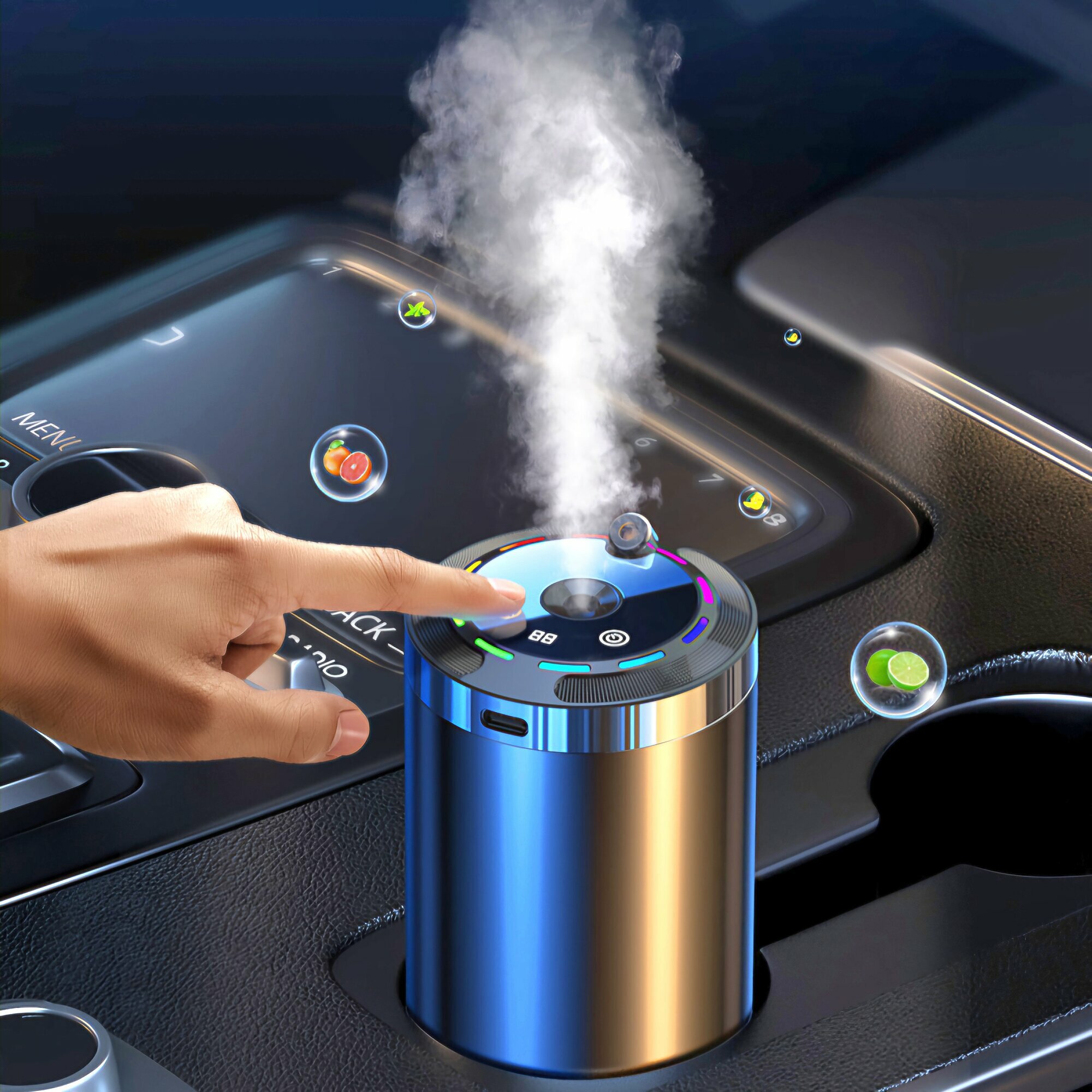 Картинки Умный автомобильный ароматизатор с подсветкой и звездным небом (корпус: пластиковый, аромат: океан)