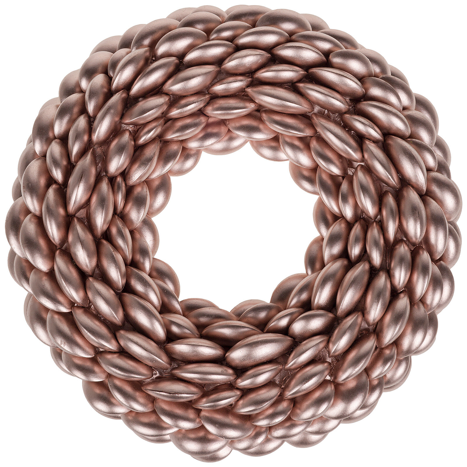 Венок искусственный (дерево) D26xH5 см Розовый металлик