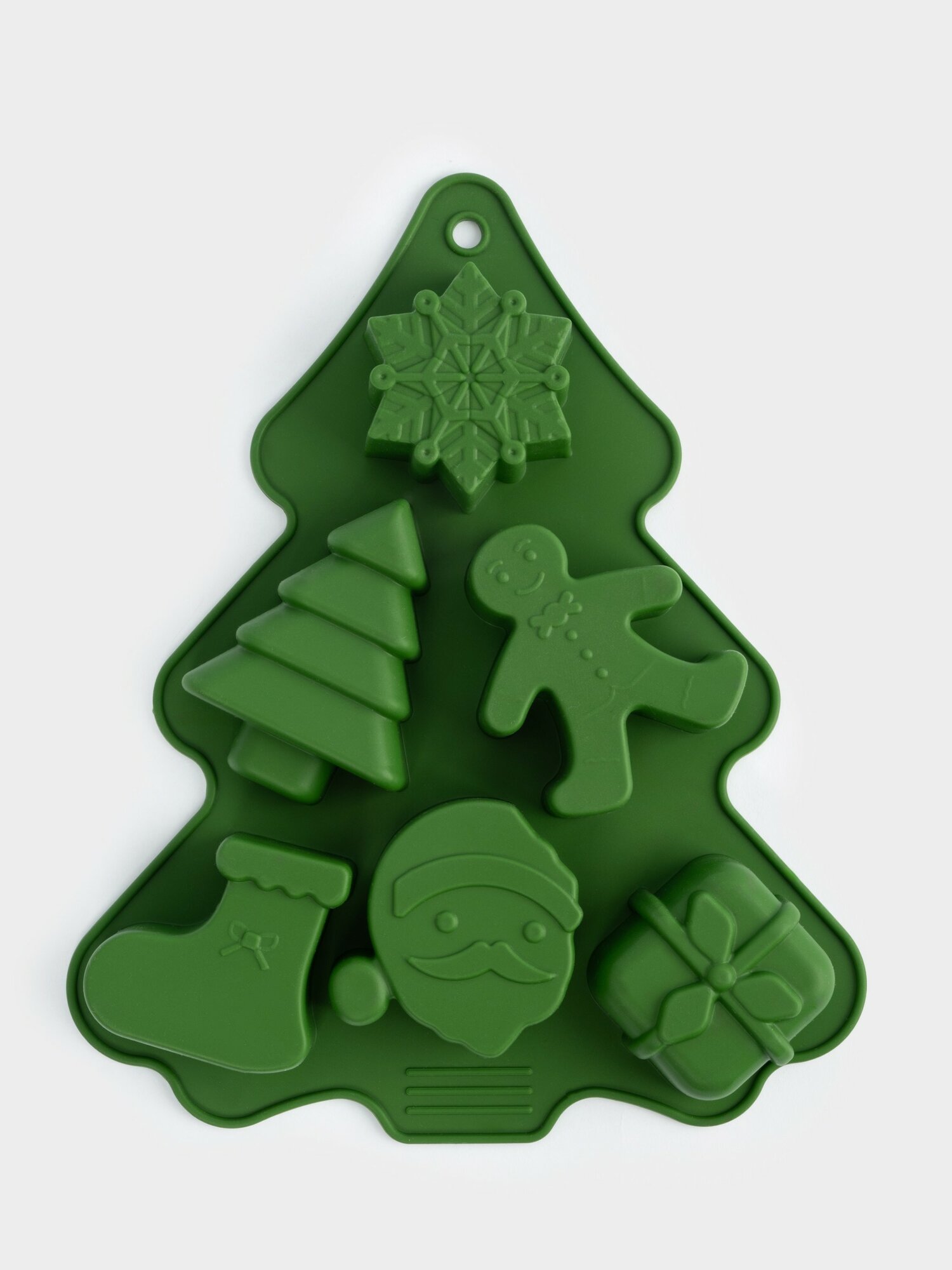 Форма для выпечки кексов, 23✕18 см, 6 отделений, силикон, зеленая, Елка, Muffin (Anna Lafarg)