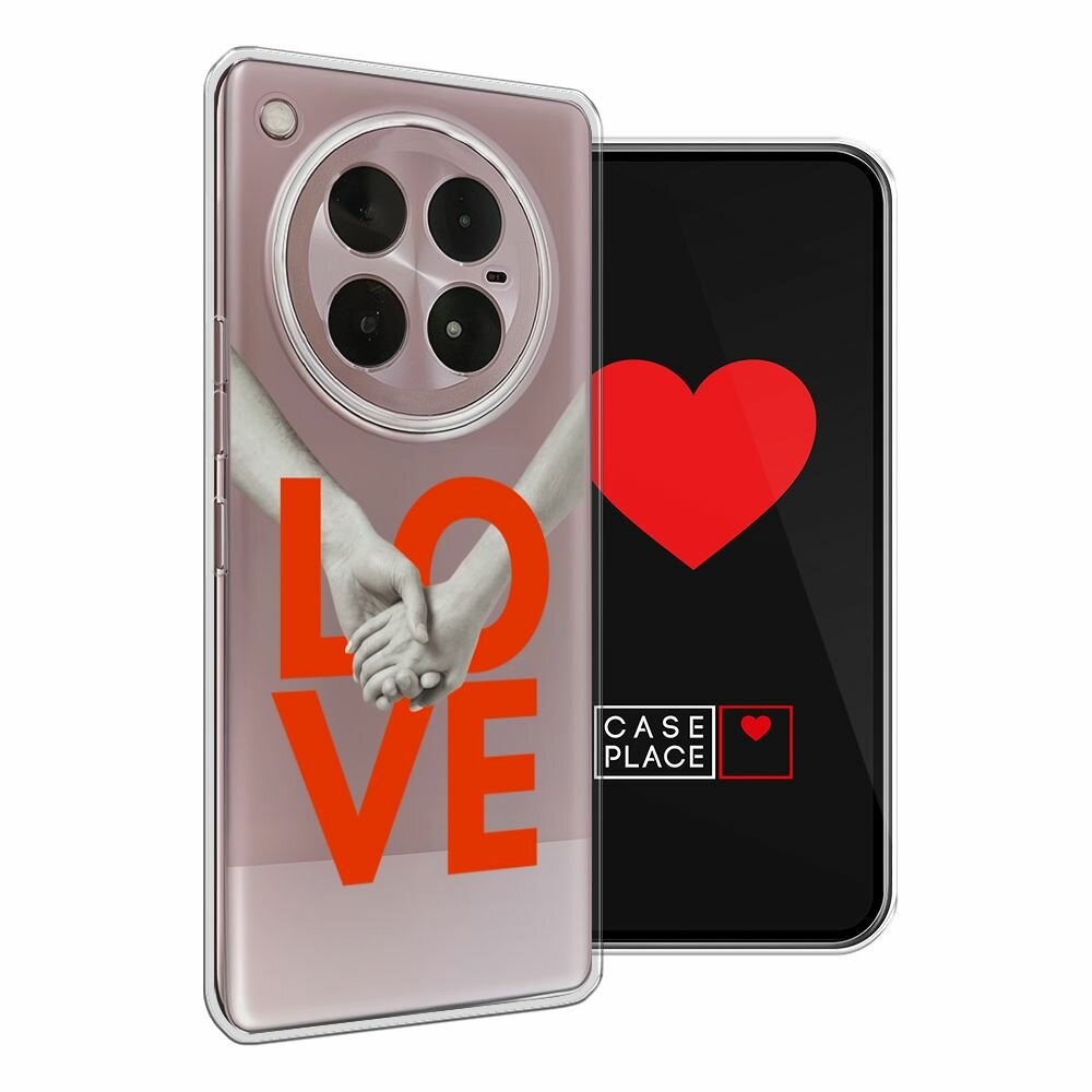Чехол на Infinix Zero 40 4G / Инфиникс Зеро 40 4G с принтом "Love holding hands - 14 февраля", прозрачный — фото 1