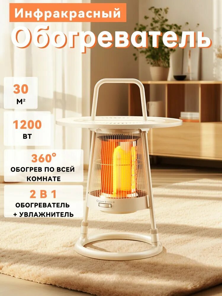 Обогреватель Теплэко с терморегулятором Графеновый 2-в-1 Панорамное тепло 360 Не сушит воздух Безопасный для детей