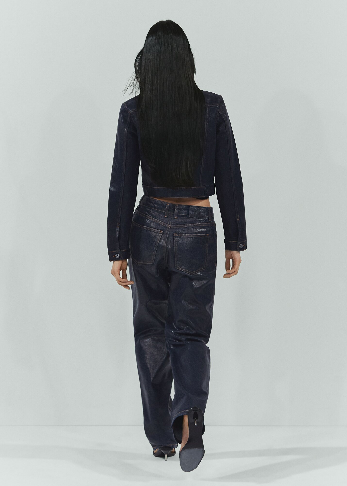 Куртка джинсовая MANGO, размер 22, темно-синий — фото 1