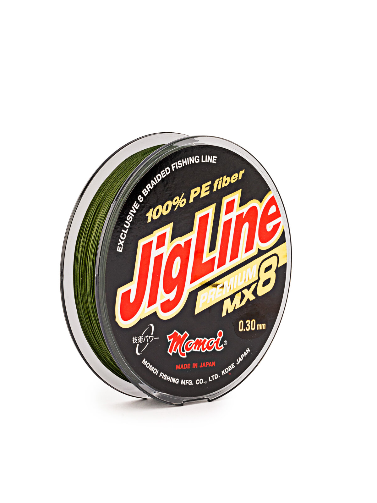 Плетеный шнур Jigline MX8 Premium, длина 100 м, тест 13 кг, толщина 0,16 мм, цвет оливковый