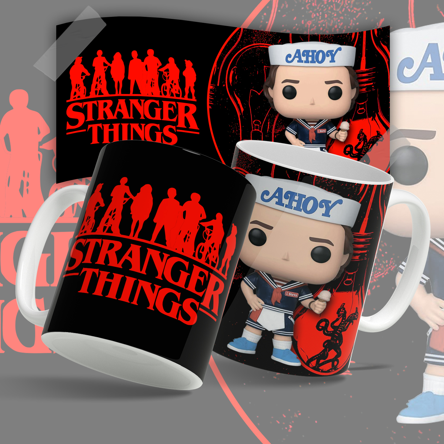 Кружка, "Очень Странные Дела", подарок для фанатов сериала "Strenger Things" яркий принт 330 мл, 1 шт