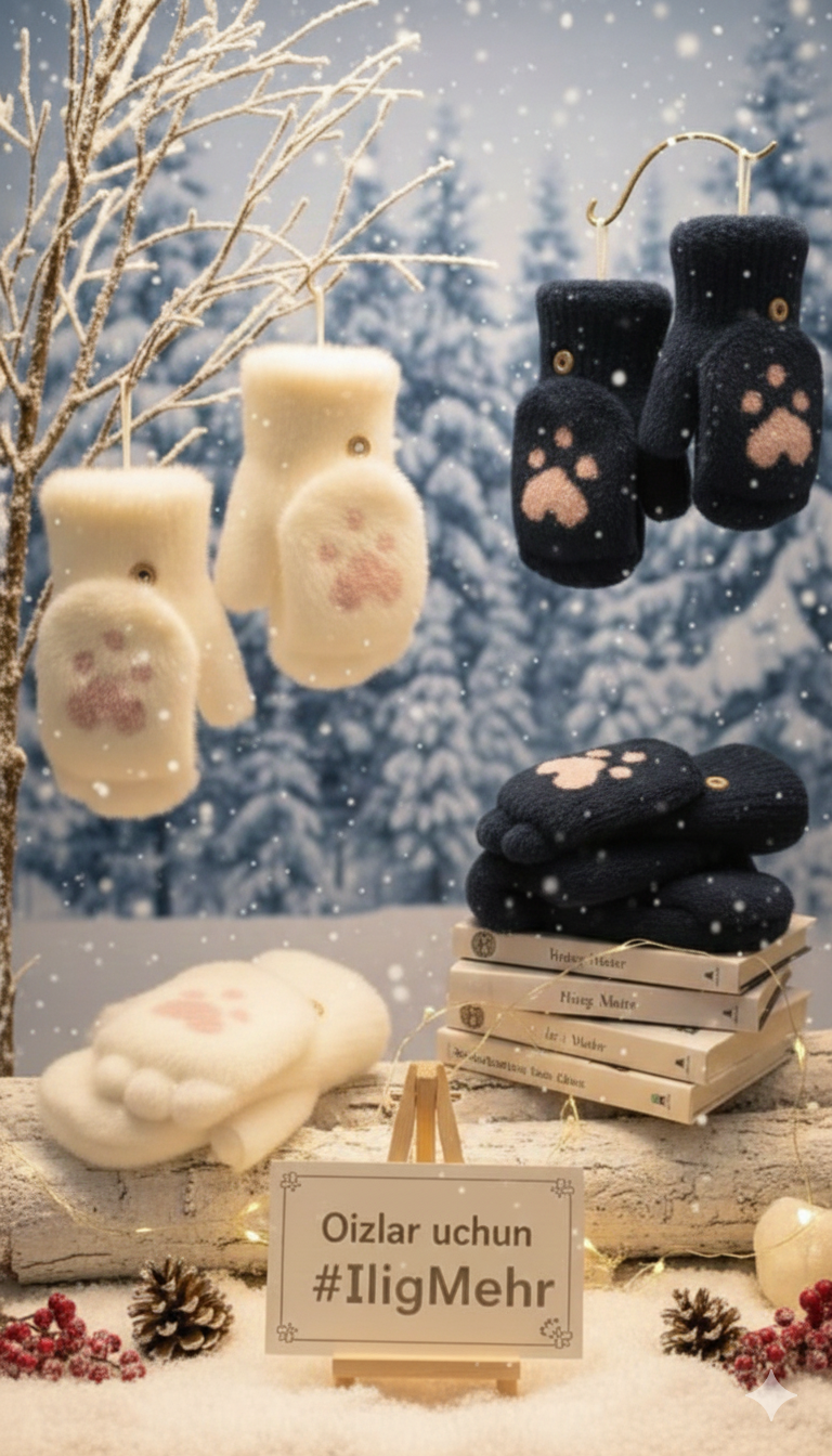 Варежки 12 для девочек и женщин