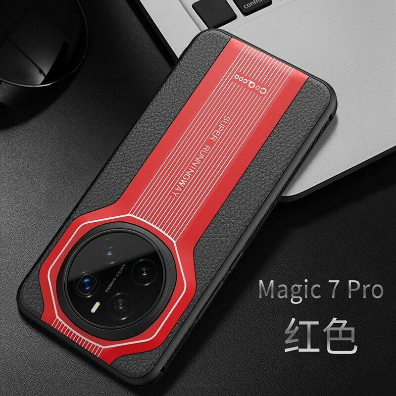 Чехол для Honor Magic 7 Pro / Хонор Магик 7 Про+, soft touch, чехол-кардиомонитор, искусственная кожа, поликарбонат (PC), защита камеры, ударопрочный, усиленные углы, Honor, Honor Magic 7 Pro