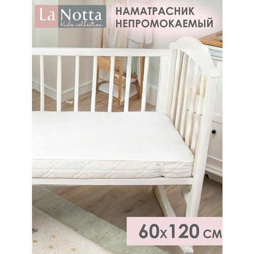 фото Наматрасник 60х120 см непромокаемый на резинке в детскую кроватку la notta