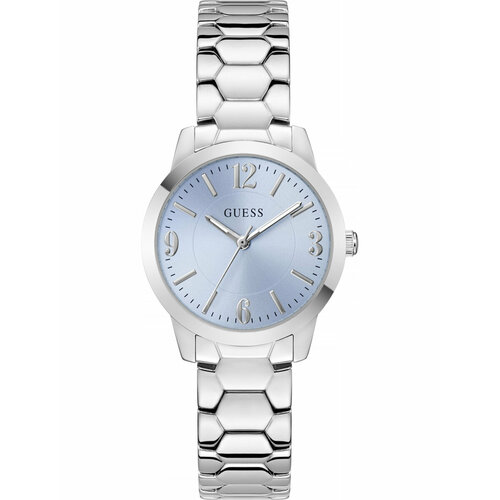 фото Наручные часы guess, серебряный, голубой