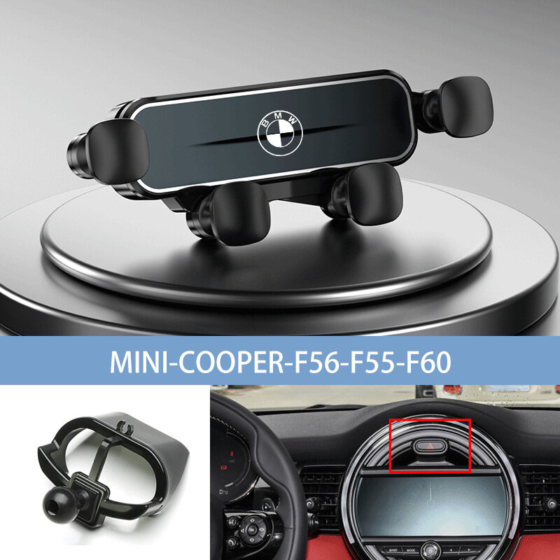 Черный автомобильный держатель для телефона для BMW MINI Cooper F56/F55/F60 (универсальная установка)